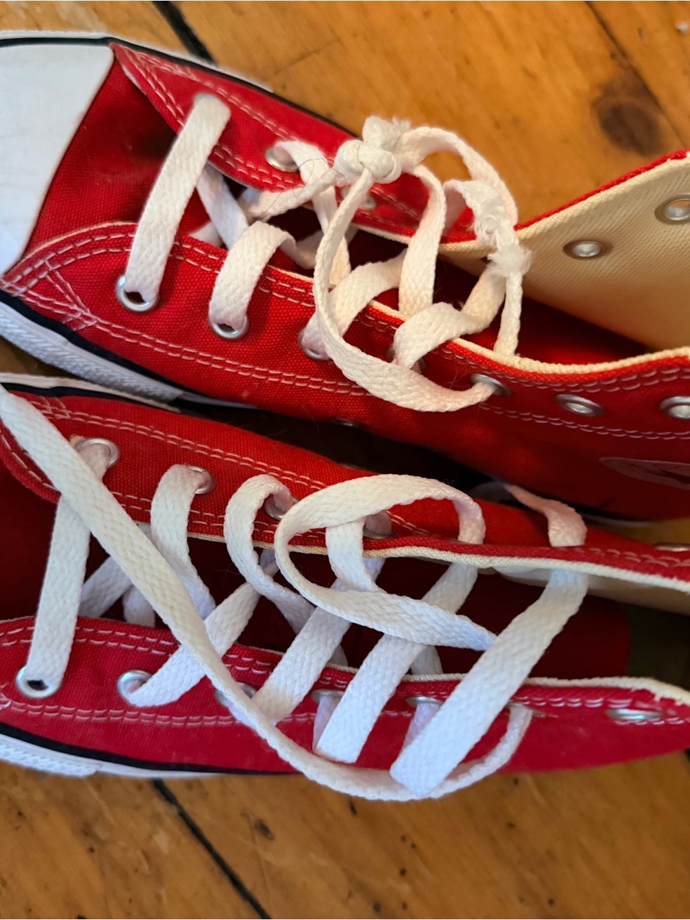 Converse Kids Red Canvas High-Top Sneakers with White Laces